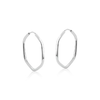 Argola hexagono 18mm Prata 925