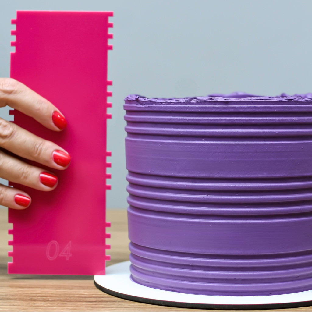 Espátula de Textura para Confeitaria - Modelo 04 Espátula para Bolo Espátula de acrílico em Oferta na Shopee