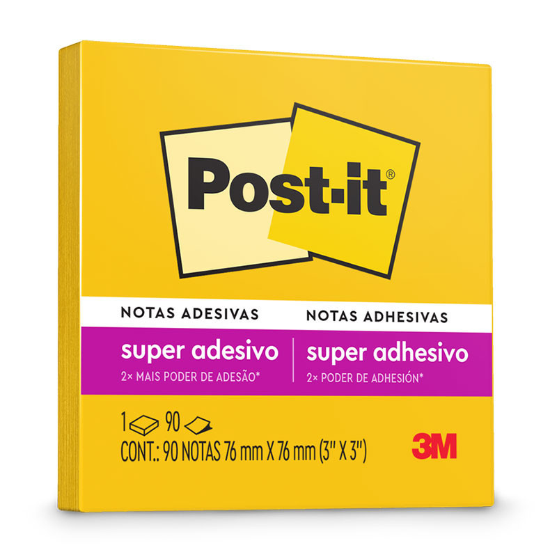 Bloco de notas super adesivas Post-it Amarelo Sol 76x76mm 90 folhas 3M - Stationery