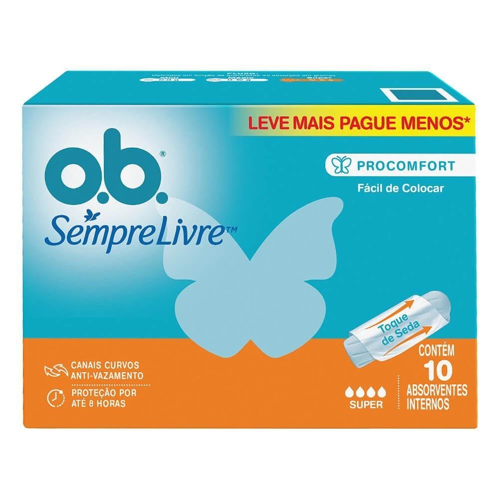 OB ABSORVENTE SEMPRE LIVRE INTERNO SUPER COM 10 UNIDADES - Health