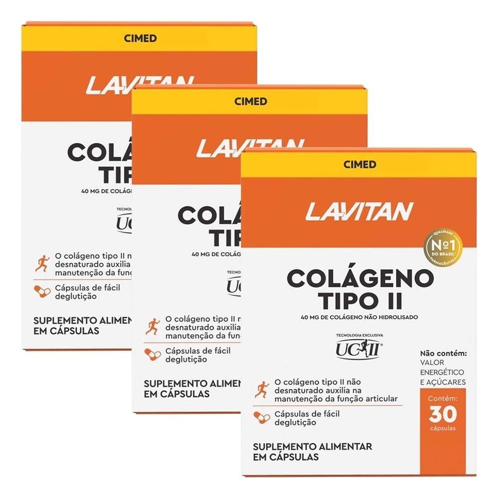 Kit 3 und Lavitan Colageno Tipo II 30 Cps em Oferta na Shopee