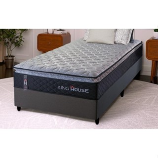 Conjunto Cama Box Solteiro Dakota Preto 96x203x57 Espuma D33 em Oferta na Shopee