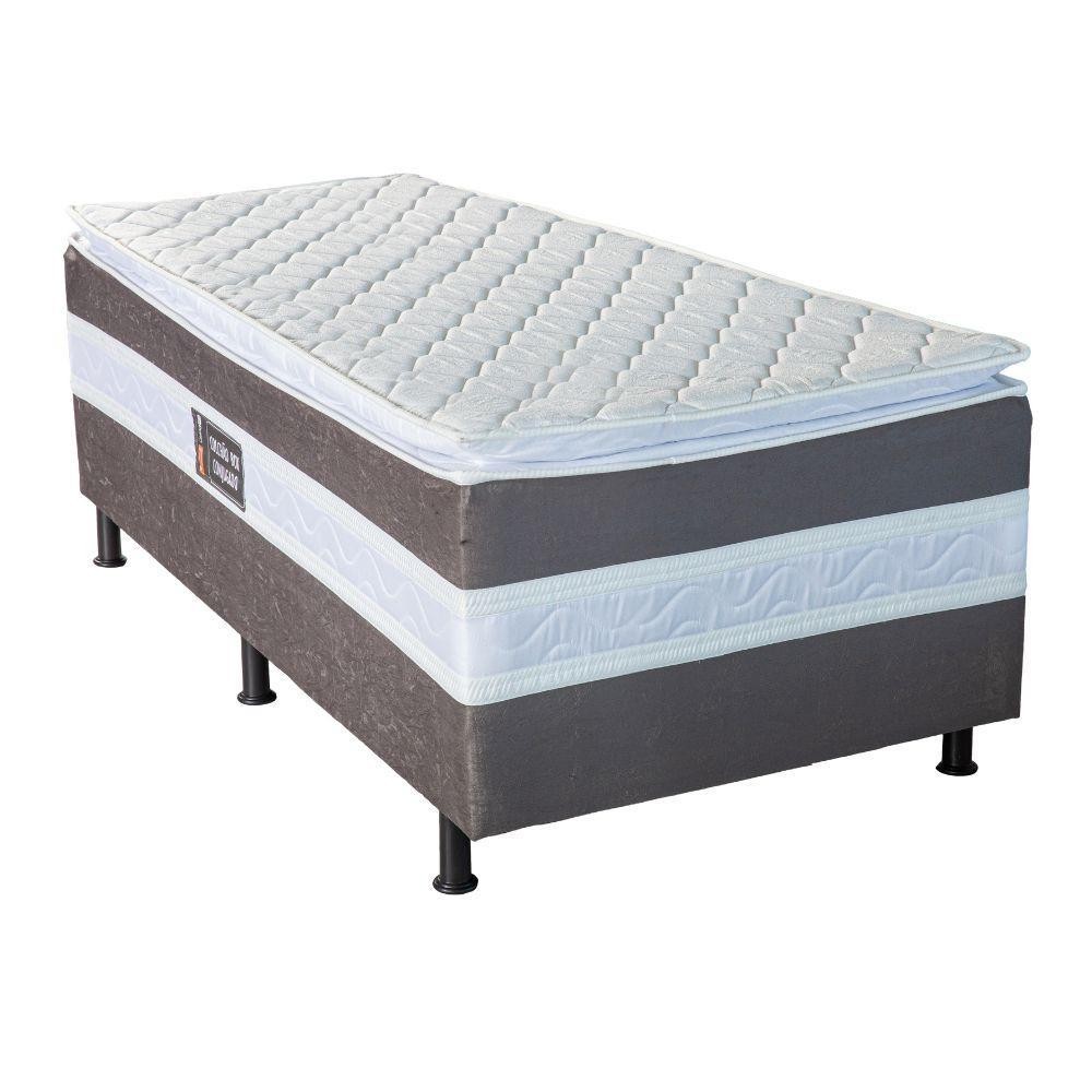Cama Box Solteiro Conjugada (88X188) D28 Grafite Breare Master Design Colchões em Oferta na Shopee