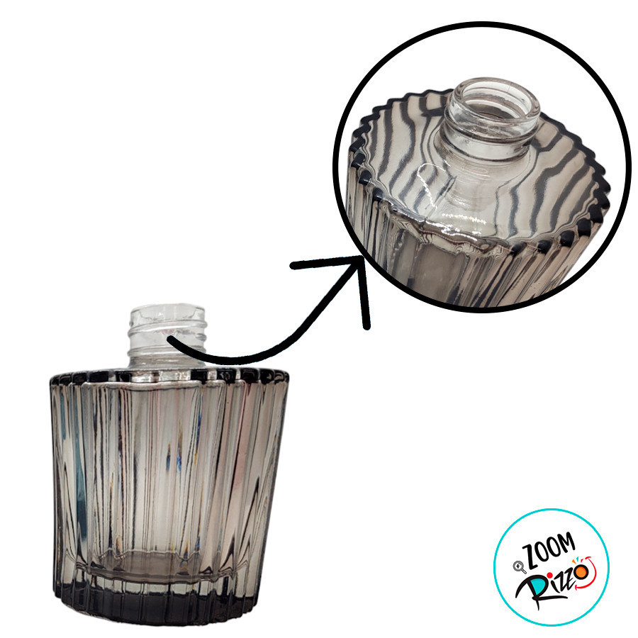 Detalhes do Frasco para Perfumaria de Vidro - Fumê - 200ml - 1 unidade - Rizzo