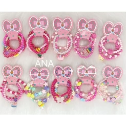 ANA 1108 Kit 48 pcs pulseiras lindas infantis de miçanga