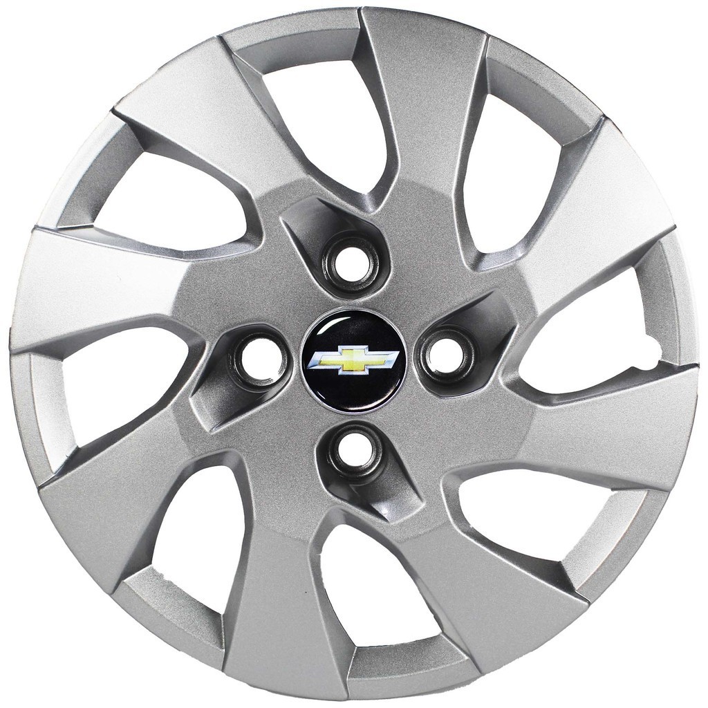 JG 4 Calota Onix 2013 2014 2015 2016 Aro 15 Prata Metálico com Emblema