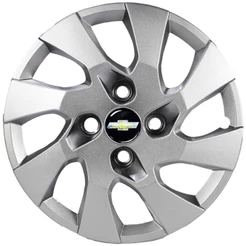 JG 4 Calota Onix 2013 2014 2015 2016 Aro 15 Prata Metálico com Emblema