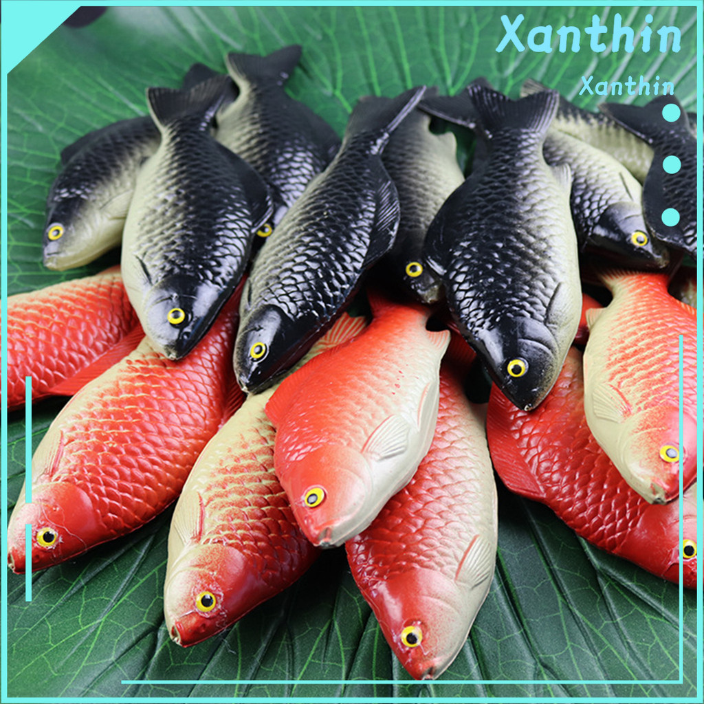 [XAN] Modelo De Peixe Simulado Realista Preto Branco Artificial Crucian Estatueta Decoração Ornamento Crianças Animal Ap em Oferta na Shopee
