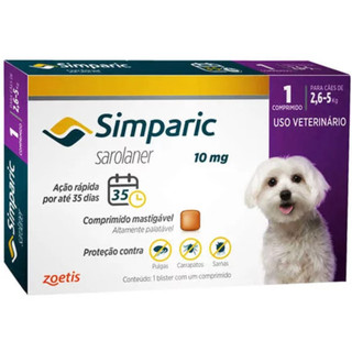 Antipulgas Simparic 10mg 2,5 A 5kg Zoetis Com 1 Comprimido em Oferta na Shopee