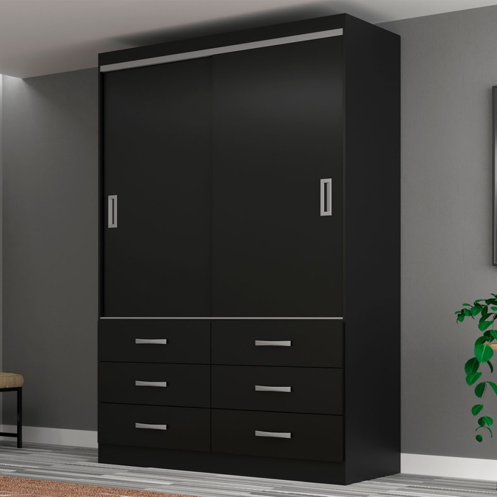 Guarda-Roupa Solteiro Veneza 2 Portas 6 Gavetas - Home & Living
