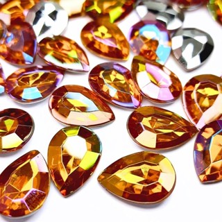 Chaton Gota 13x18mm - Dourado Ab - Base Irregular em Oferta na Shopee