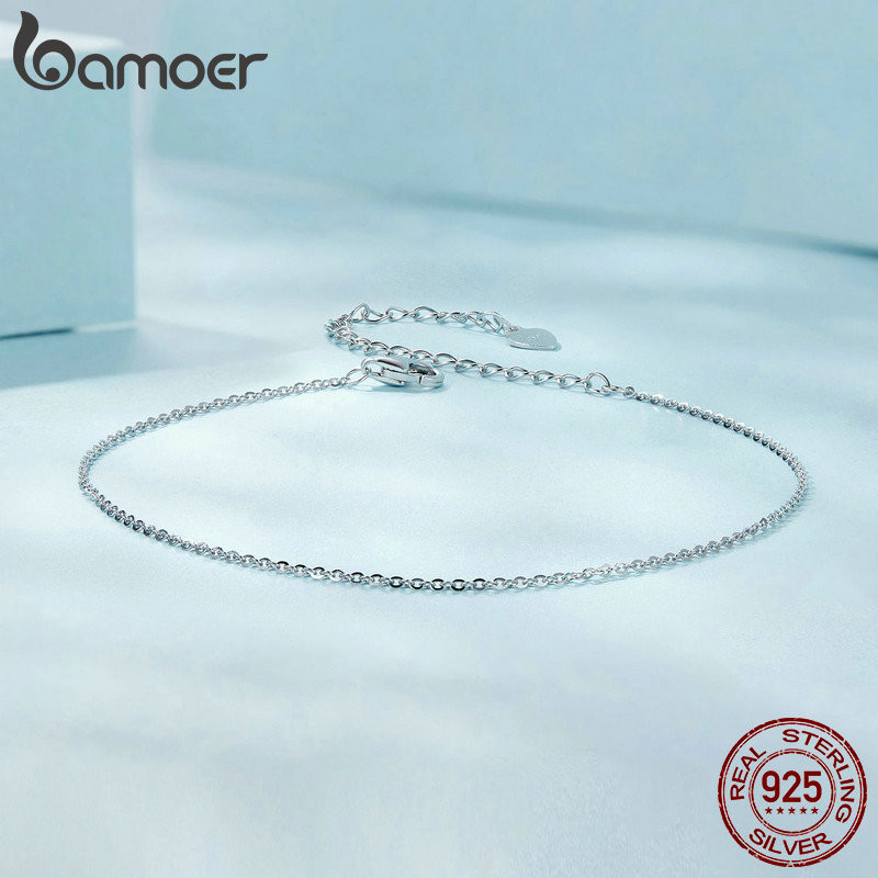 Bamoer 925 Sterling Sliver Anklet Espumante O Corrente Jóias Presentes Para Mulheres em Oferta na Shopee