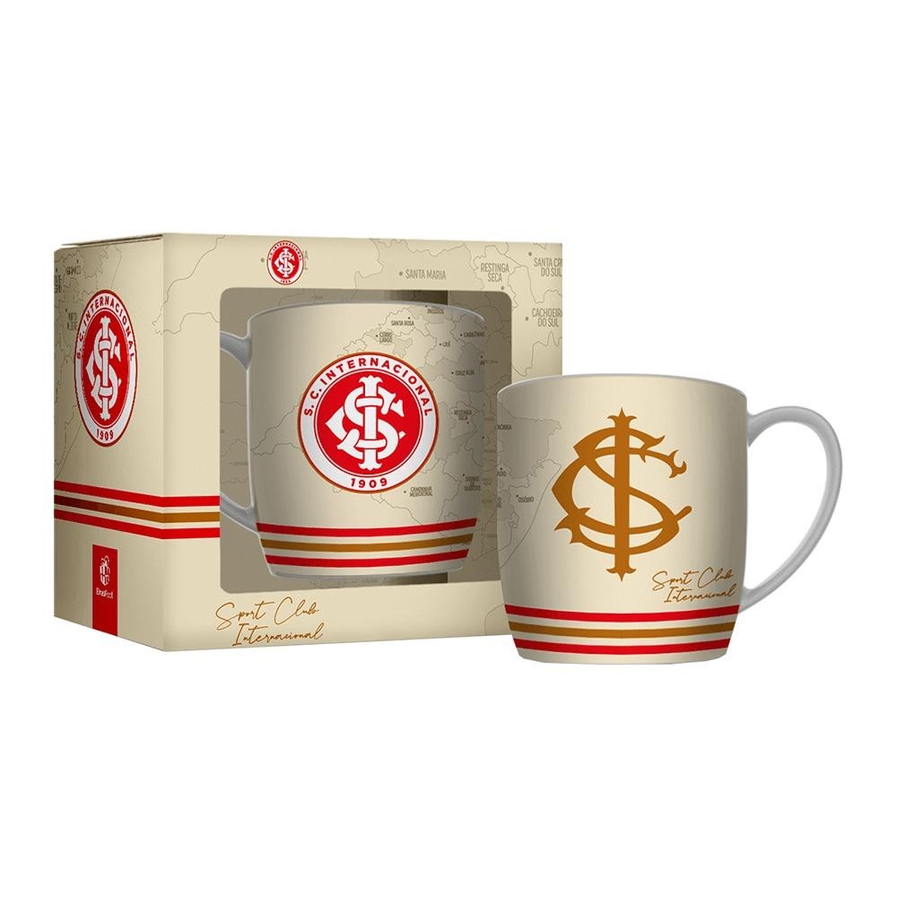 Caneca Urban Brasfoot Inter 300ml, Porcelana - 12807 - Home & Living