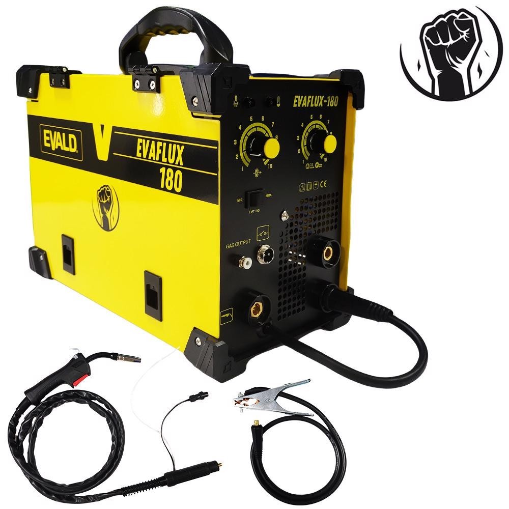 Máquina de Solda Multiprocesso MIG, MIG sem Gás, TIG e Eletrodo EVAFLUX-180 Bivolt EVALD em Oferta na Shopee