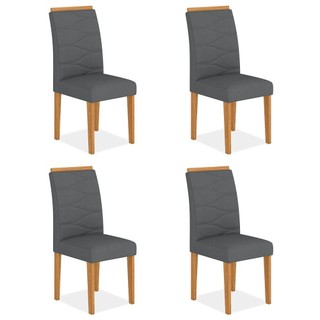 Kit 4 Cadeiras Estofadas Vitória Cinamomo/cinza - Móveis Arapongas em Oferta na Shopee