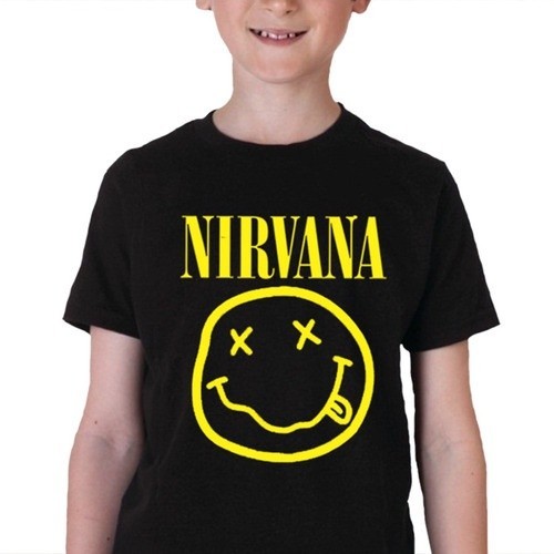 camisa Camiseta Camisa Infantil E ADULTO Banda Rock Nirvana 100% Algodão