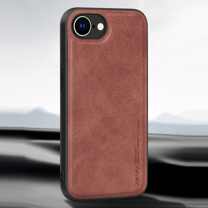 Para iPhone 17E , 16E Caso X-Level Vintage Couro De Alta Qualidade Anti-Queda Design Minimalista Capa De Telefone