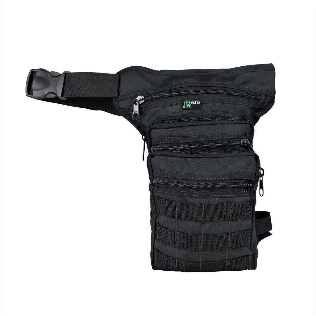 Pochete De Perna Ripstop Com Sistema Molle Resgate 5 Compartimentos