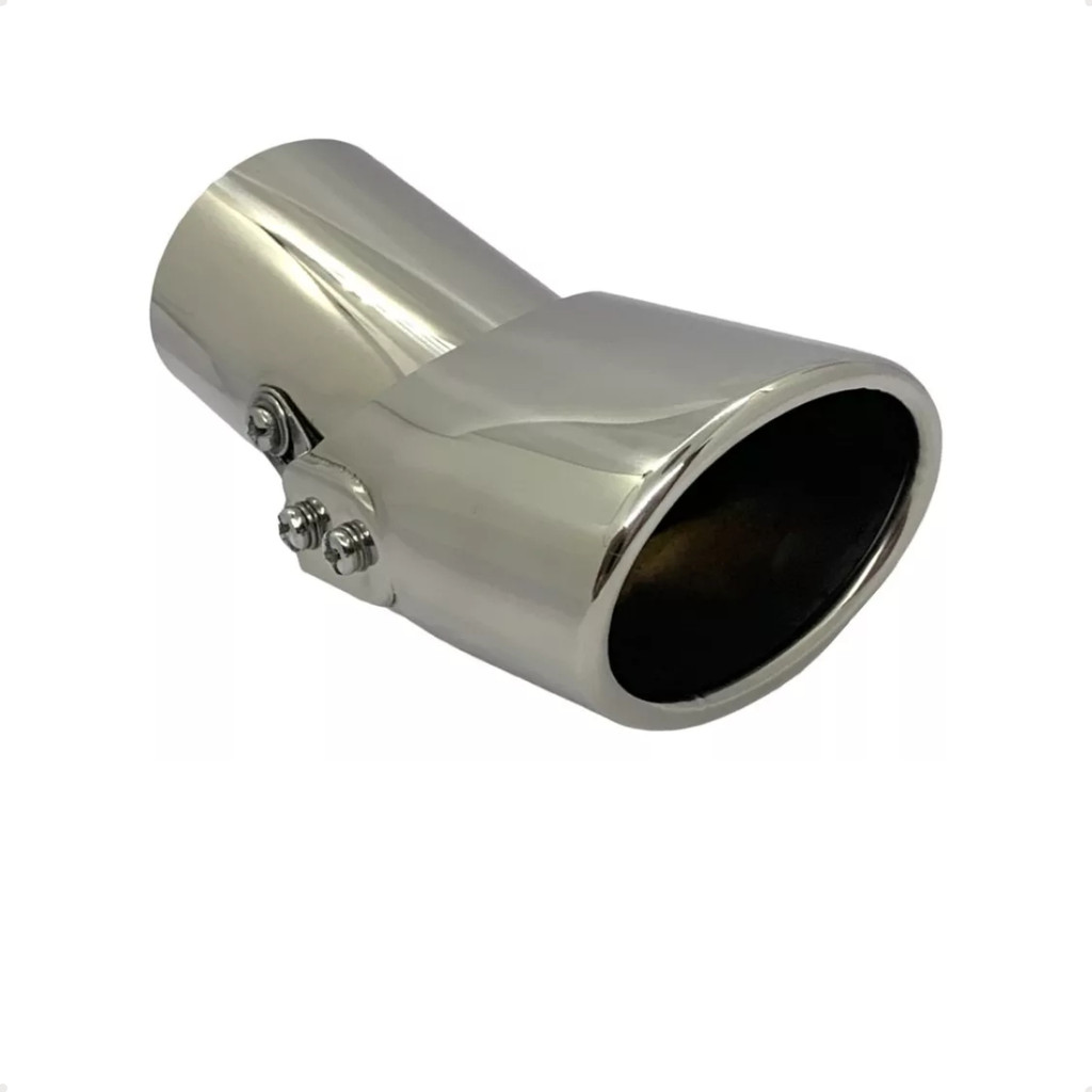 Ponteira Escapamento Inox Oval Chanfrada Virolada Universal