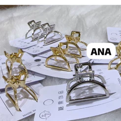 ANA 1108 KIT 12 pcs Piranha PP média Dourada e rose e prata de metal vários modelos blogueira