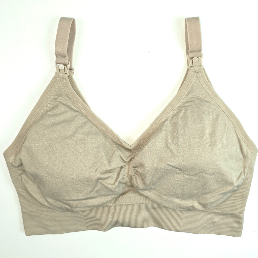 SUTIA MATERNIDADE AMAMENTACAO COM BOJO E SEM COSTURA BEGE em Oferta na Shopee