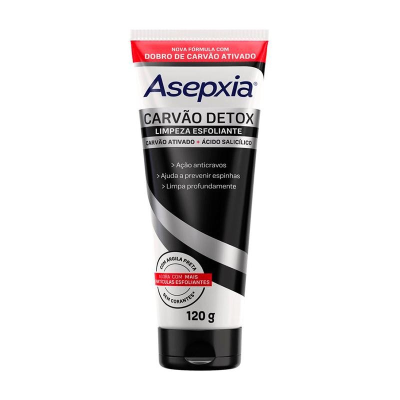 Esfoliante Facial Asepxia Carvão Detox 120g em Oferta na Shopee