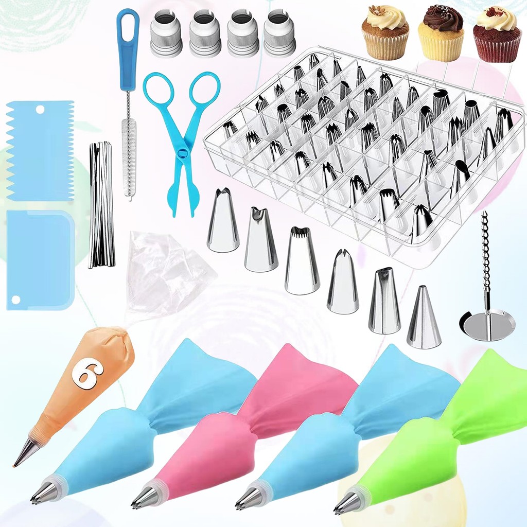 Kit Confeiteiro 72 Peças Bicos Inox Para Confeitar e Decorar Bolo e Cupcake