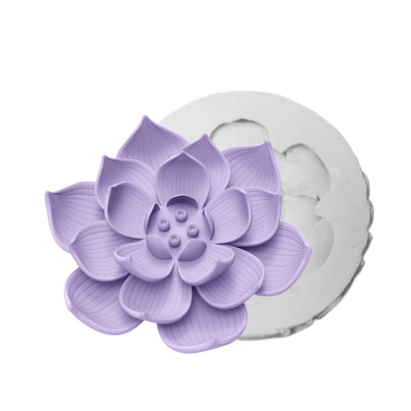 Molde de Silicone Flor de Lótus Aberta Para Velas, Lembrancinhas, Sabonetes, Resina e Gesso em Oferta na Shopee