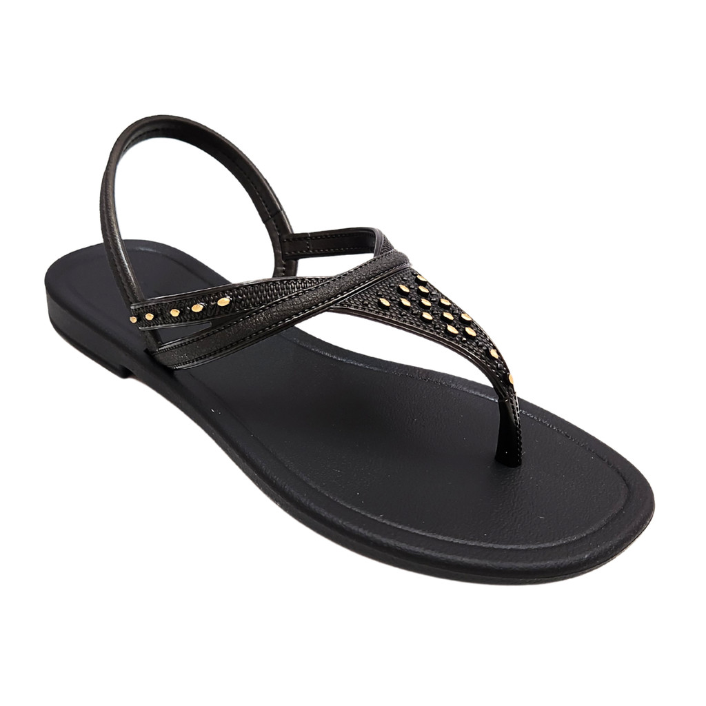 Sandália Feminina Rasteira Grendha Detalhes Dourados em Oferta na Shopee