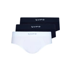 Kit com 3 Cuecas Slip Lupo 681-001 Colorido