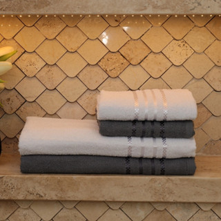 Kit Toalhas de 2 Banho + 2 Rosto 100% Algodão Premium Karicia Grossa e Grande Absorção