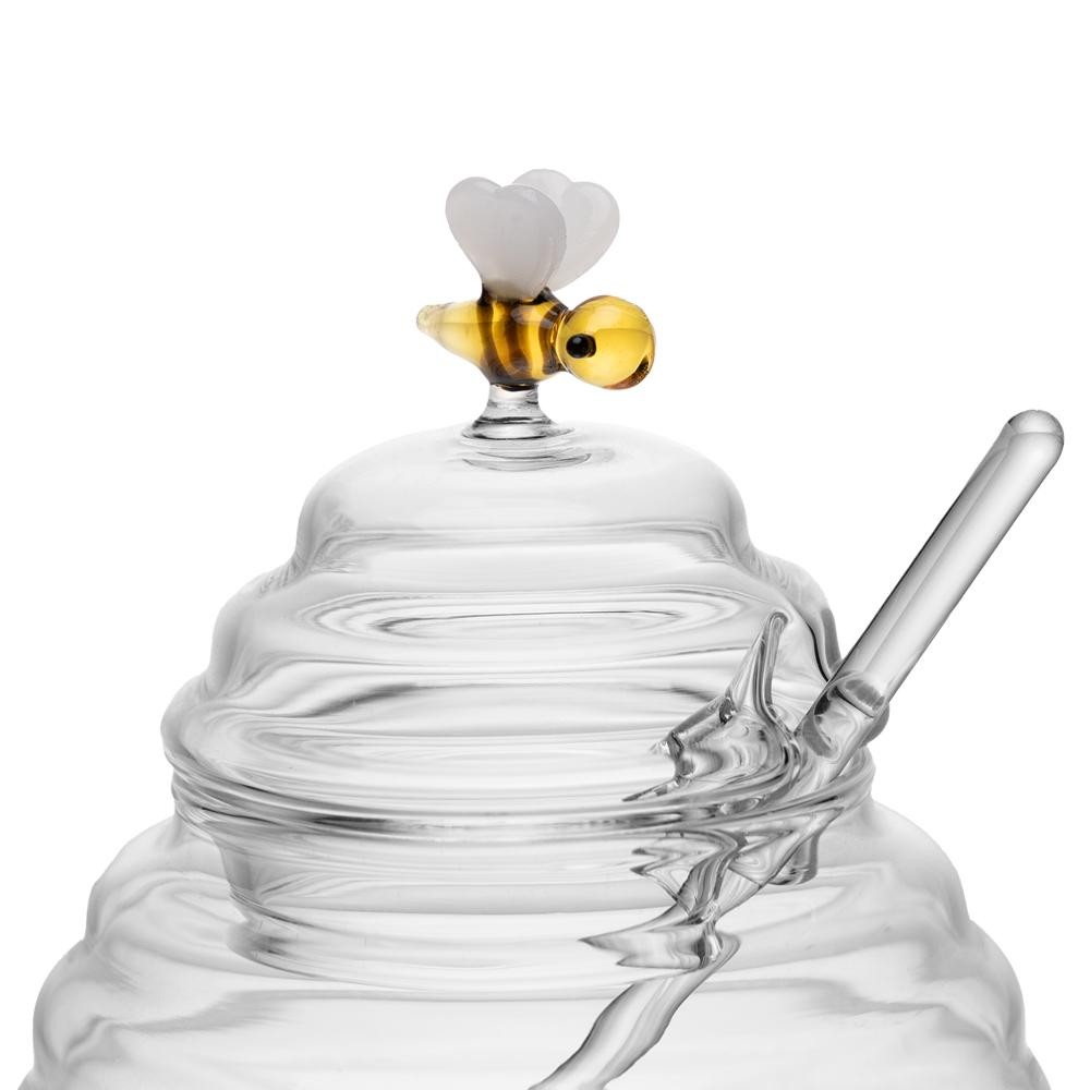 Açucareiro Lyor Lovely Bee de Vidro com Colher e Tampa 470ml - Home & Living