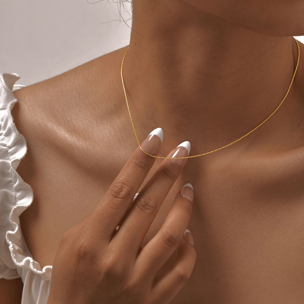 Detalhes do Colar De Corrente De Elo Simples Vnox Para Mulheres , Não Manchado De Aço Inoxidável Dourado , Presente De Joias Da Moda