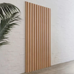 Painel Ripado de Madeira Para Sala Quarto 89x183cm Bairon D03 Freijó - Lyam Decor