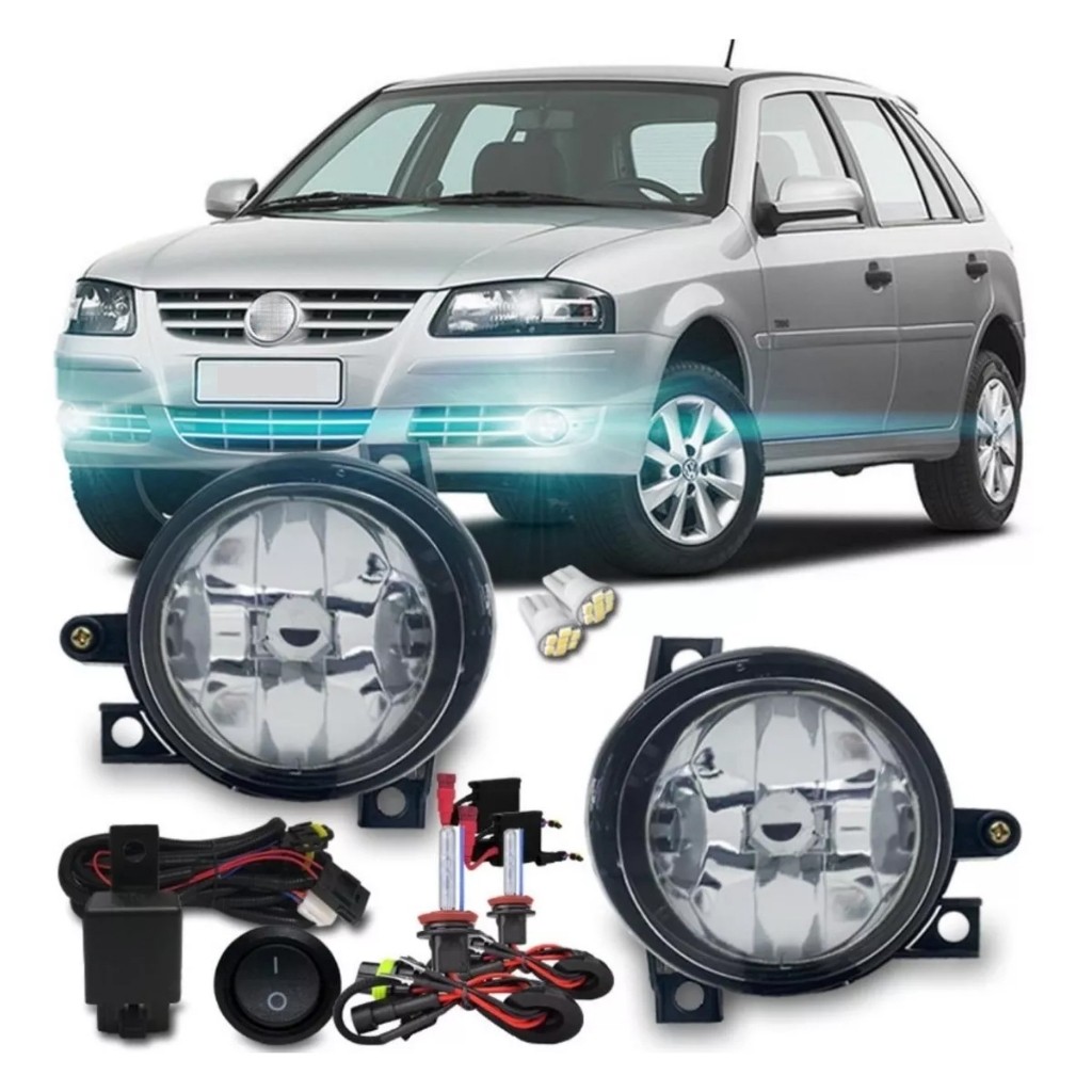 Kit Farol Milha Neblina Gol Saveiro Parati G4 + Xênon 8000k