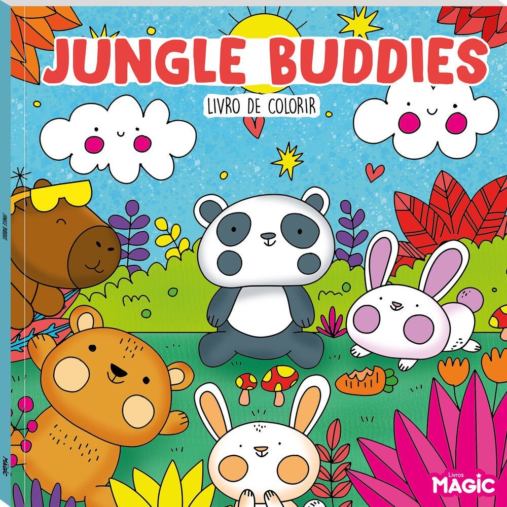 Livro Tik Tok Jungle Buddies com 24 Desenhos - Livro de Colorir em Oferta na Shopee