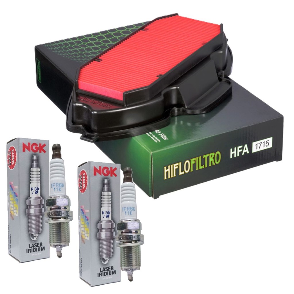 Filtro de Ar Hiflo + Velas Laser Iridium Ngk P/ Honda Nc 700X 2012-2017 / Nc 750x 2014-2020