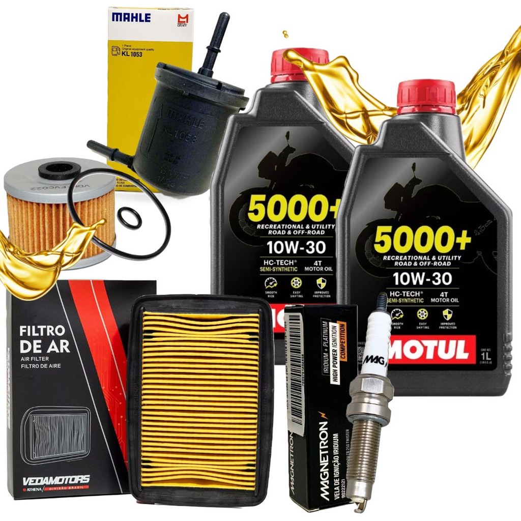 Kit Revisão Cb 250f Twister Óleo Motul 5000+ 10w30 Filtros e Vela Iridium em Oferta na Shopee