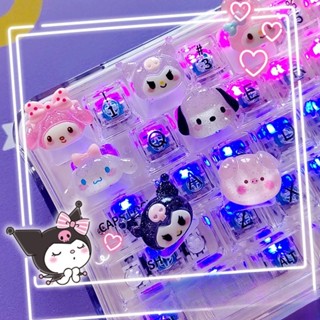 Diy Sanrio Translúcido Keycap Para Teclados Mecânicos De Eixo Cruzado Feminino Amor Kuromi Capa De Chave em Oferta na Shopee
