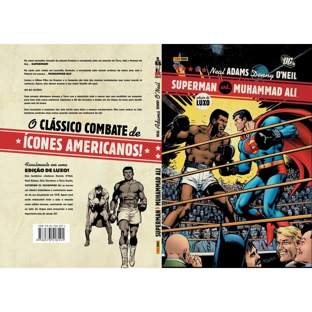 superman vs. muhammad ali, edição de luxo autor nead adams e denny oneil