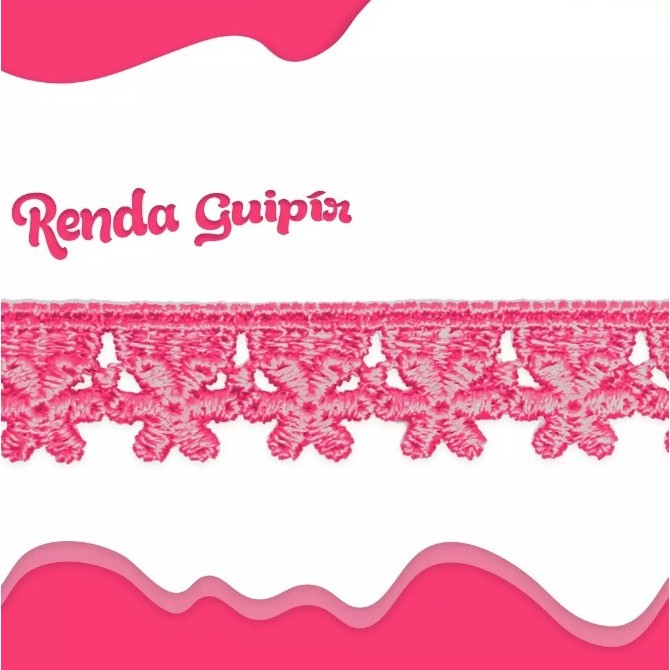 Renda Guipir CHL-652 1.5 Cm -  Rolo C/13.7 Metros Cor:Rosa-Chiclete-140