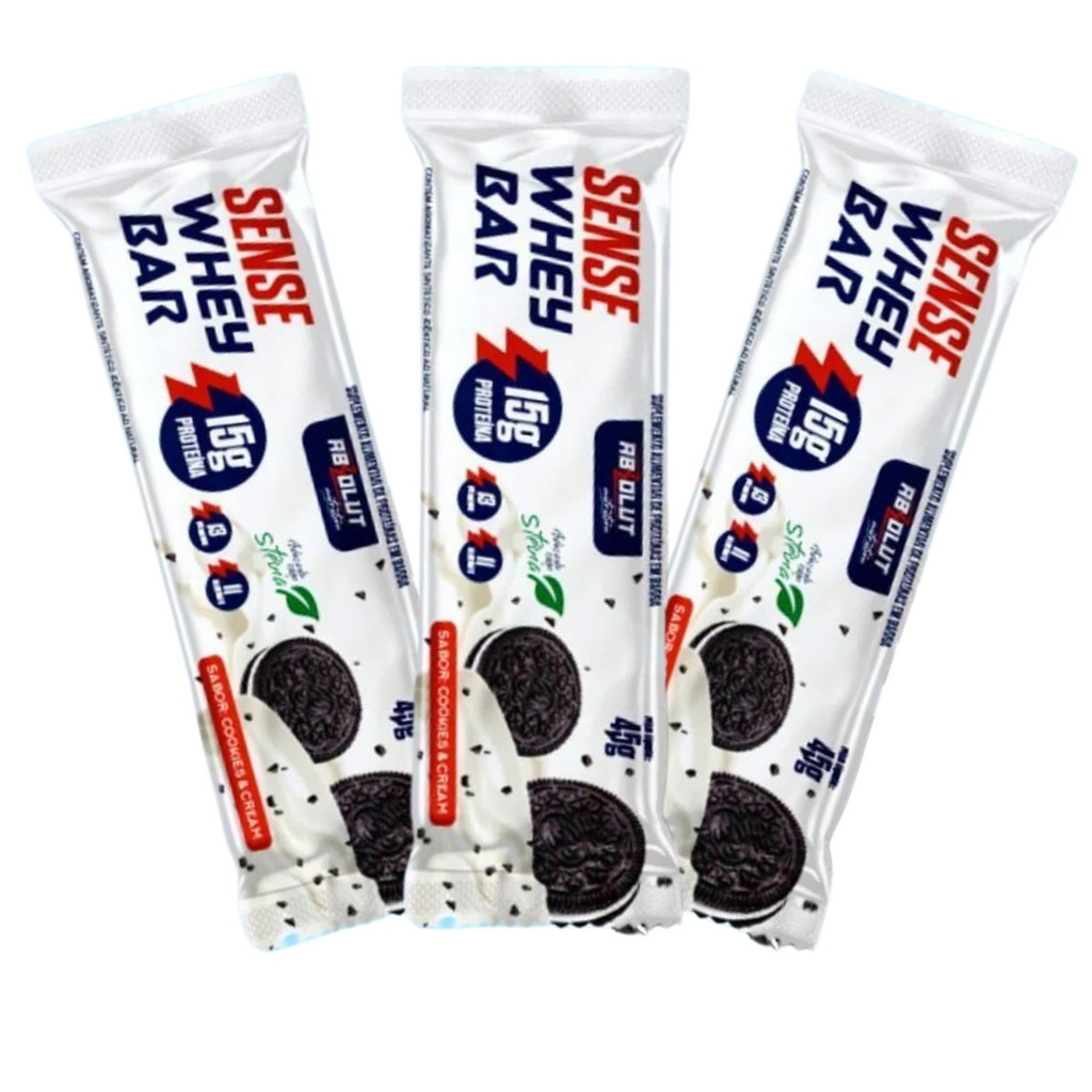 Barrinha Sense Whey Bar Caixa Com 12un 540g Absolut Nutrition Cookies em Oferta na Shopee