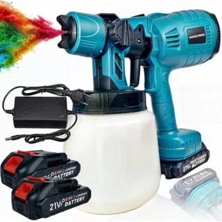 Pistola De Pintura Recarregável 2 Baterias 3 Bicos Profissional Pulverizador De Tinta 100…