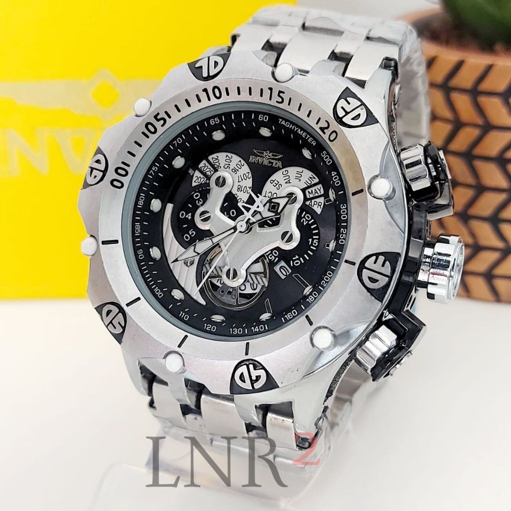 Relógio Invicta Masculino Hybrid Iron Man Luxuoso Prata Fundo Preto Resistente a água Com Caixa Pesado
