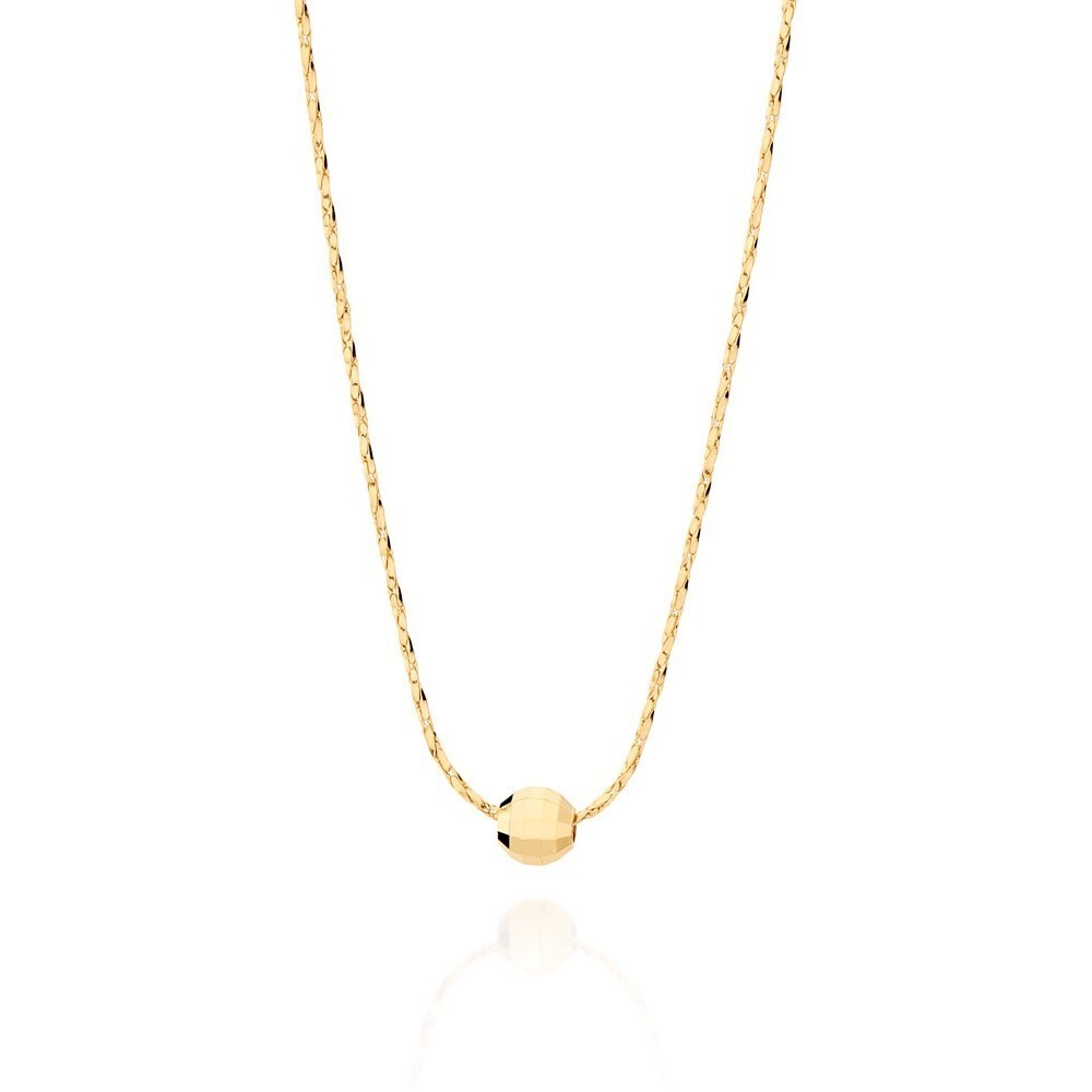 Gargantilha Fio E Bola Diamantada 42 Cm Rommanel 530484