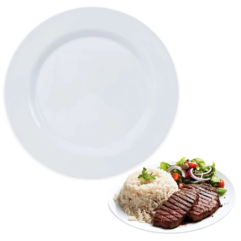 Prato Raso Melamina 28cm Grande Refeição Cozinha