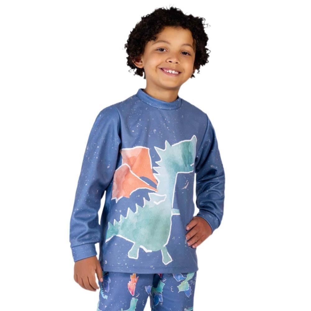Pijama Infantil Soft Sublimado Amigo Dragão Dedeka