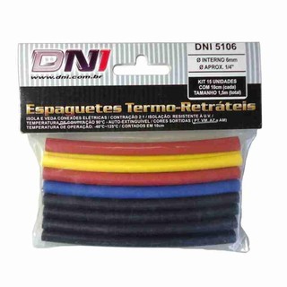 Espaguete Tubo Termo Retrátil 6mm - DNI 5106 em Oferta na Shopee