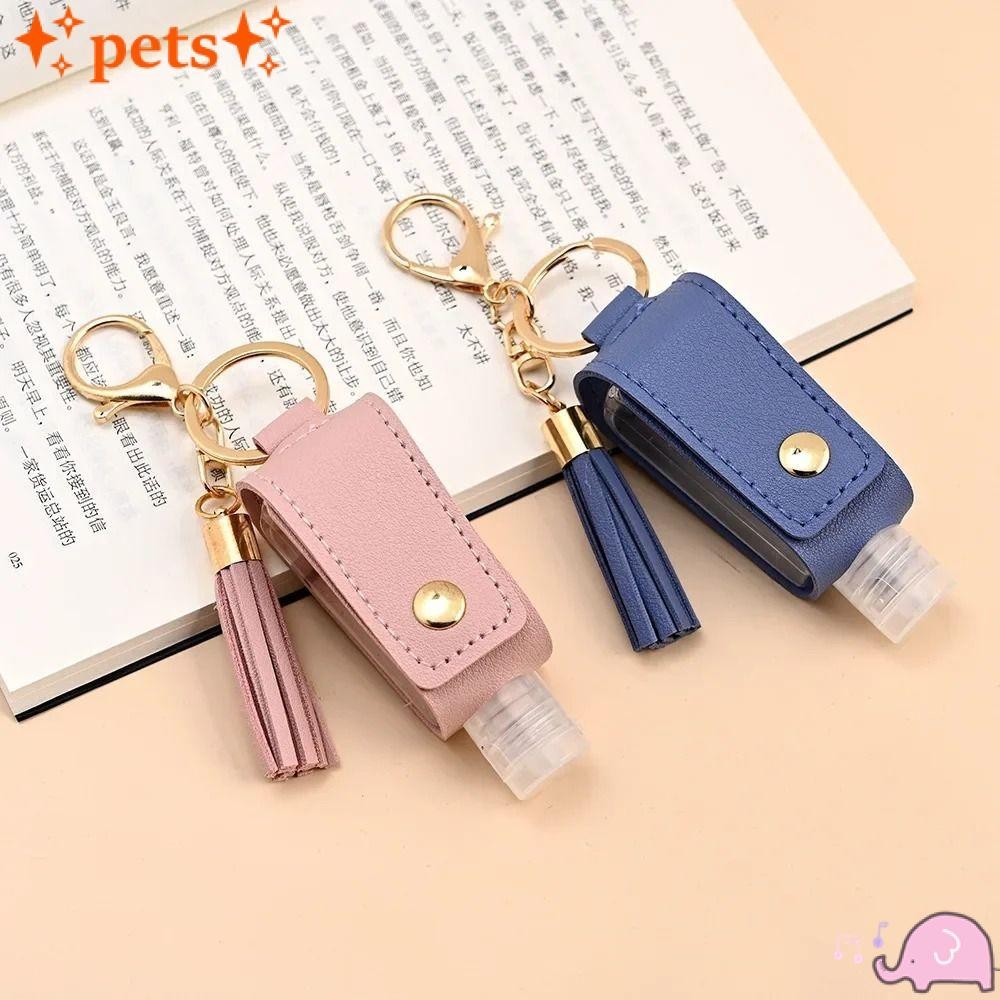 PETS1 Porta Sanitizante De Mãos , De Couro À Prova De Vazamentos , Chaveiro Portátil Universal Squeeze Bottle