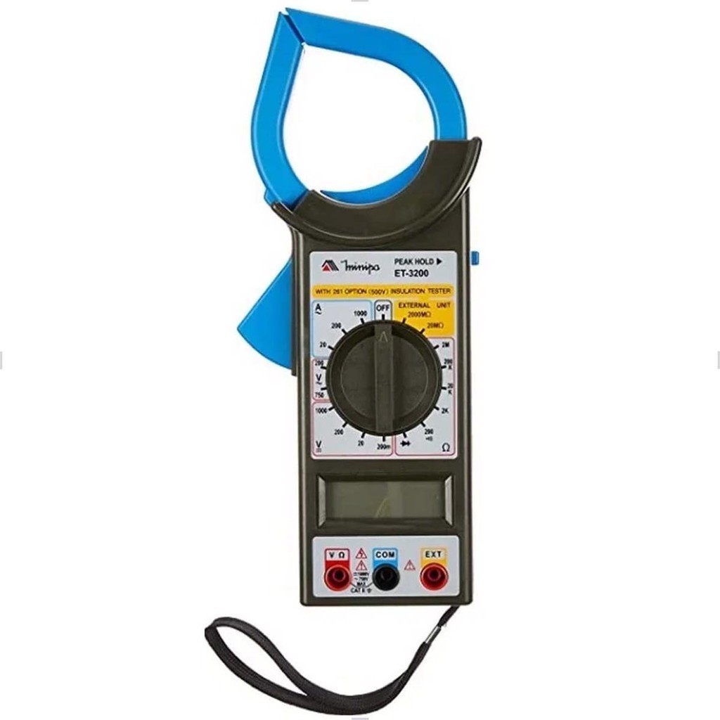 Alicate Amperímetro 1000A ET-3200 com Bolsa Minipa em Oferta na Shopee